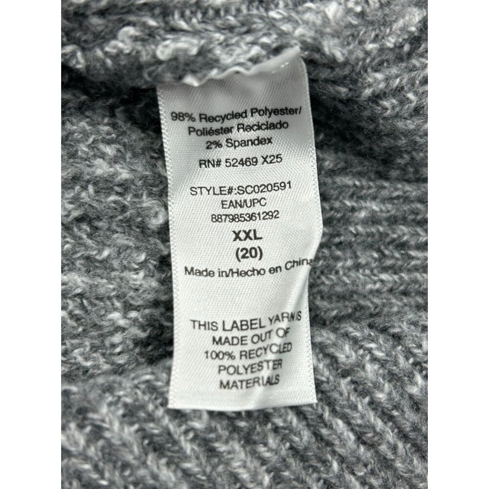 Oversized Gray Turtleneck Sweater XXL Ribbed Knit Design Long Sleeves Cozy Warm - Picture 11 of 12